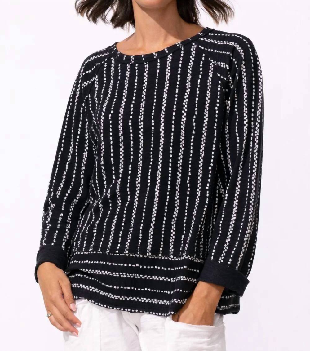 NEW ESCAPE BY HABITAT driftwood stripe lookout pullover sweatshirt in black